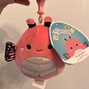 Andreina Squishmallow Clip - NWT Pink Butterfly